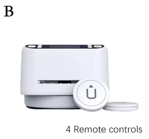 White automatic card dealer with four remote controls.