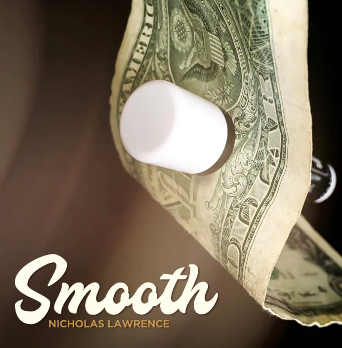 Close-up of a magic trick demonstrating a playing card and a dollar bill, manipulated with a chapstick penetrating a dollar bill cover image