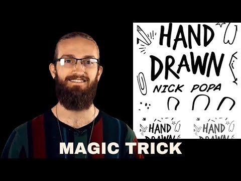 Man with beard and glasses presenting a hand-drawn magic trick by Nick Popa. Demonstration video