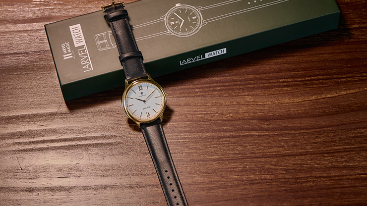 IARVEL WATCH (Gold Watchcase White Dial) Magic Trick by Iarvel Magic and Bluether Magic