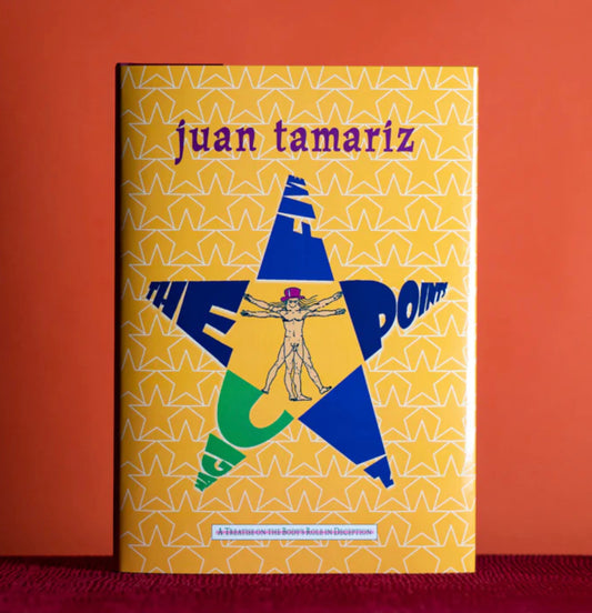 Hardcover book cover for "The Five Points in Magic" by Juan Tamariz, featuring a star-shaped design, a man in anatomical pose, and a subtitle.