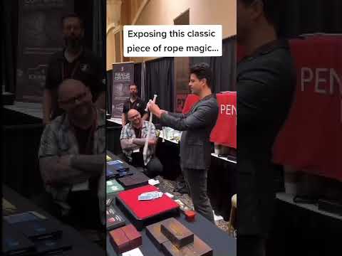 Magic trick cover for "The Awakening" by Dan Harlan, featuring stylized hieroglyphs and orange rope. Short video